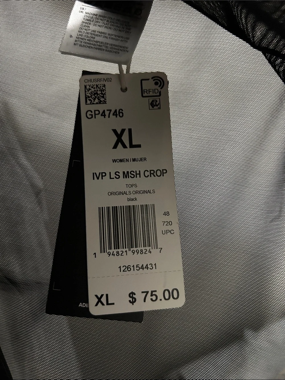 IVY PARK Black Mesh Long Sleeve Crop Top - Picture 7 of 7
